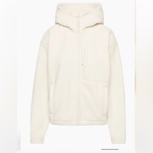 ARITZIA TNA POLAR ZIP HOODIE SIZE 2 IN WHITE/CREAM